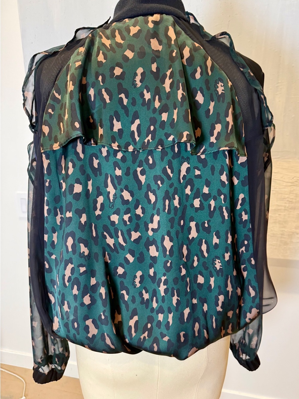 Sacai Green Leopard Print Bomber Jacket - Women - Picture 2 of 11